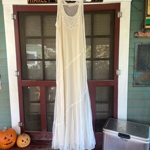 Elegant Sheer White Maxi Dress